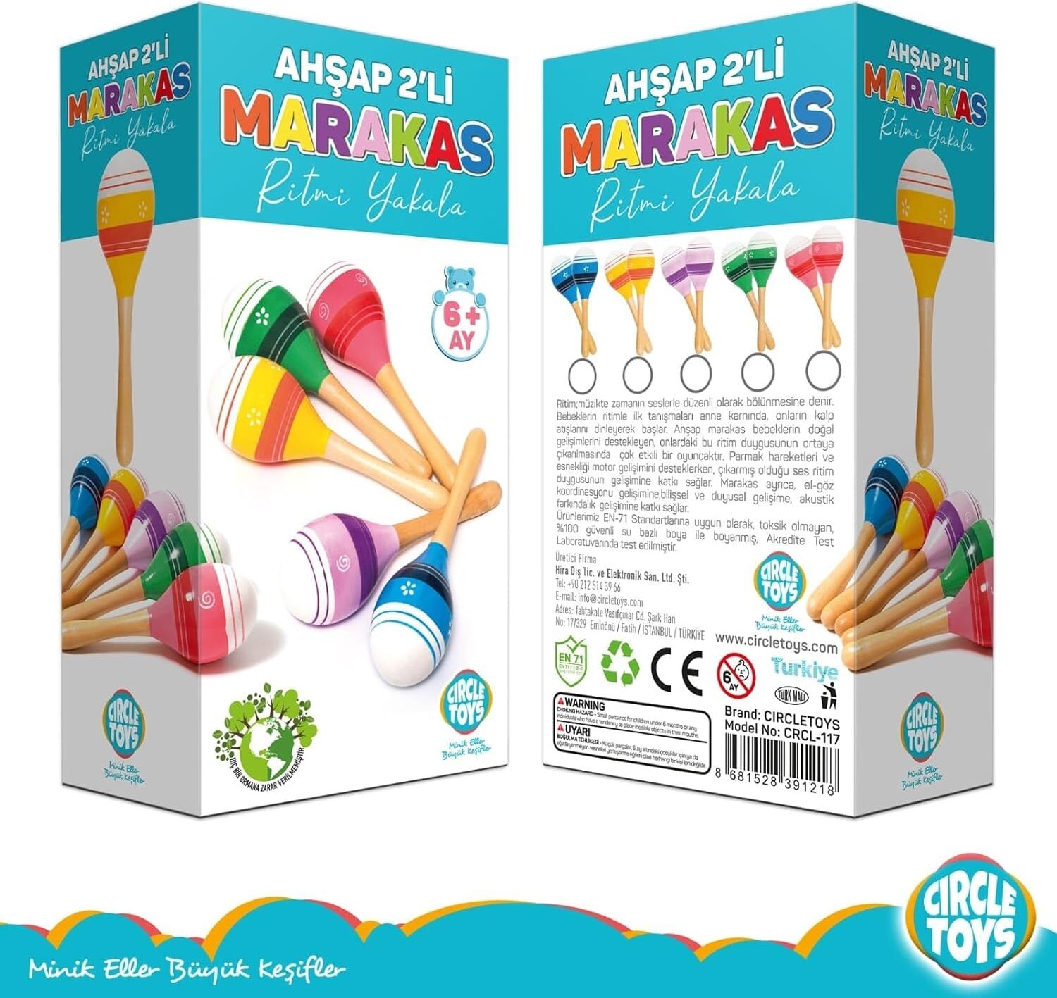 Circle Toys Ahşap Marakas 2'li