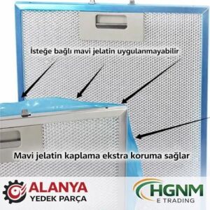 2 Adet 11013941 - Davlumbaz Aspiratör Filtresi- 300X253 mm