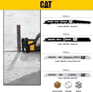 DA07901 Profesyonel Metal/ahşap Kesme Tilki Kuyruğu Testere Ucu 8 Parça