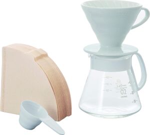 Hario V60 02 Seramik Kahve Demleme Seti “beyaz”