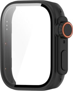 Watch Fit 3 Için Ekran Koruyucu Kılıf - Watch Ultra 2 Görünümü Veren Tam Kaplayan Kasa Koruyucu -  Watch Fit 3 ile Uyumlu (Siyah)
