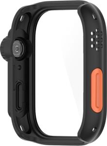 Watch Fit 3 Için Ekran Koruyucu Kılıf - Watch Ultra 2 Görünümü Veren Tam Kaplayan Kasa Koruyucu -  Watch Fit 3 ile Uyumlu (Siyah)