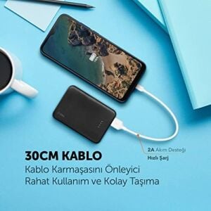 Minicable Micro USB 30CM Şarj Kablosu - Beyaz (2DK7513B)