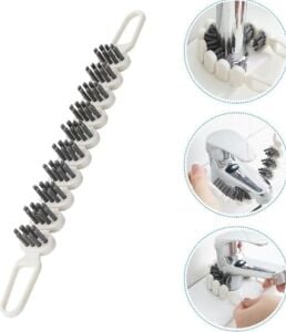 2'li 360° Bükülebilir Aralık Temizleme Fırçası, 26,5 cm Esnek Saplı Kavisli Yüzey Temizleyici, Askı Delikli Çok Amaçlı Mutfak Banyo Lavabo Temizlik Fırçası