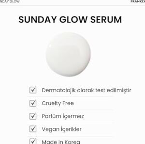Frankly Yüzde 5 Niacinamide Içeren Cilt Tonu Eşitleyici, Aydınlatıcı ve Leke Karşıtı Sunday Glow Serum 37ML