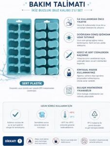 Buz Kalıbı 2'li Sert Plastik 12 Hazneli Ikiz Buzluk Seti, Buzluk, Buz Kabı, Buz Haznesi, Buz Kalıpları, Buz Tepsileri, Buz, Buz Yapma Kalıbı, Çok Amaçlı Buz Küpü Kalıbı