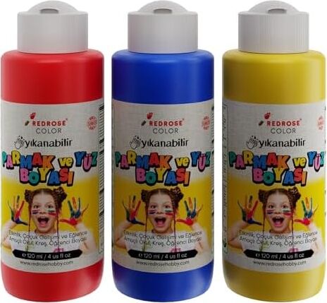 Kırmızı-Mavi-Sarı Parmak Boyası 3'lü Set 3X120ML