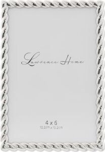 710046 Silver Metal Rope Picture Frame, 10CM By 15CM