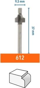612 Ahşapta Dekoratif Köşeli Yuvarlatma Freze Ucu 9,5 mm