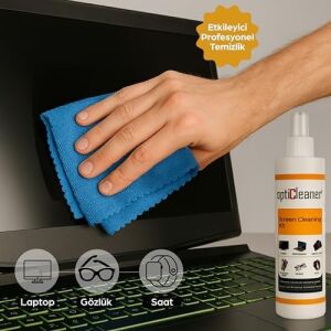 LCD Ekran Temizleme Seti – 250 ml Sprey + Özel Mikrofiber Bez | Bilgisayar, Laptop, Tablet, Tv, Telefon, Yazıcı, Kamera & Gözlük Için Antistatik, Çizmez ve Parlatıcı