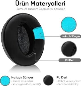 Sennheiser ile Uyumlu Kulaklık Pedi Hd 4.50BT - Hd 4.50BTNC - Hd 4.50SE - Hd 4.40BT - Hd 4.30G - Hd 4.20S - Hd 458BT - Hd 450 - Hd 450BT - Hd 400S - Hd 350BT