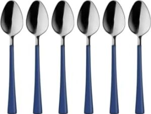 Gümüş Mavi, Çay Kaşığı Seti, Paslanmaz Çelik, 11 Cm, 6 Adet Set, Elde Yıkanmalı