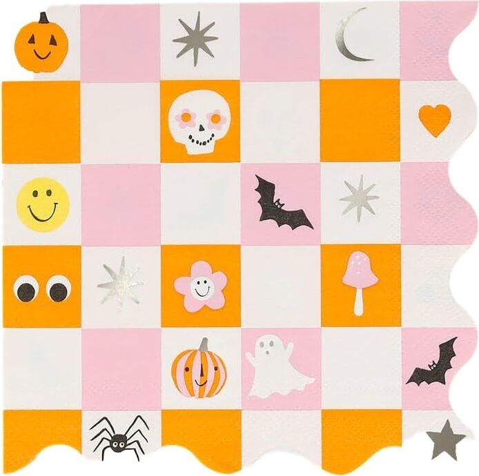 - Groovy Halloween Large Napkins - Bayramı Karakterli Peçeteler (L) (16'lı)