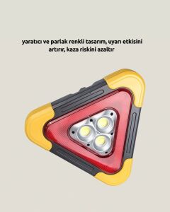 Solar Şarjlı Üçgen LED Park ve Ikaz Lambası