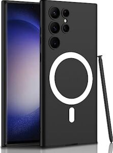Zore Galaxy Ile Uyumlu S23 Ultra Kılıf Şarj Özellikli Kıpta Silikon Kapak Siyah