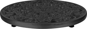 Trademark Innovations Dekoratif Dökme Demir Metal Trivet (Siyah)