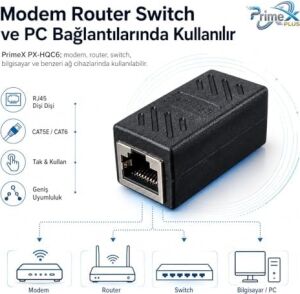 Px-Hqc6 RJ45 Dişi Dişi Ethernet Ara Aparatı, CAT5E/CAT6 Lan Kablo Birleştirici, Gigabit Network Kablo Uzatma Adaptörü, Modem Router Switch Pc Için RJ45 Dişi Dişi Coupler