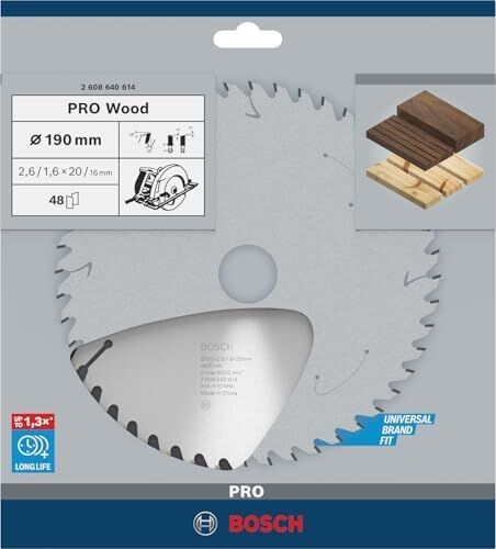 Professional Accessories Daire Testere Bıçağı, Gri, 190X20/16X2,6 Mm, 48, 1 Adet