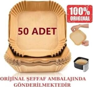 Airfryer Pişirme Kağıdı 50 Adet Airfrey Yagli Kagit Pisirme Kagidi Fritoz Air Fryer Hava Fritözü