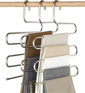 Pantalon Askısı Metalik Dolap Içi Akıllı Krom Askı Çok Katlı Pantolon Askısı (5 Katlı)