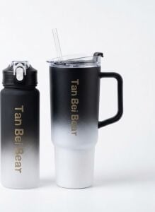 2’li Matara ve Pipetli Mug Bardak Seti – 900 ml Spor Suluk + 1500 ml Pipetli Termal Mug Bardak, Günlük Kullanım Için Içecek Seti