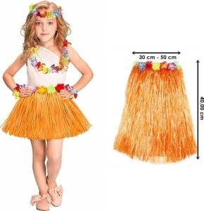 Hawaii Hula Eteği Turuncu Renk 40 cm