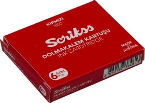 Kartuş Dolma Kalem Kartuşu 6'lı Paket Kırmızı