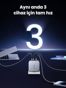 Nexode 140W USB Type-C Qc 4.0 Pd 3.1 Gan 3 Portlu Hızlı Şarj Cihazı