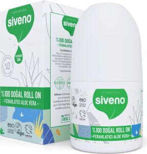 Siveno %100 Doğal Roll-On Aloe Deodorant Ter Kokusu Önleyici Bitkisel Lekesiz Vegan 50 ml
