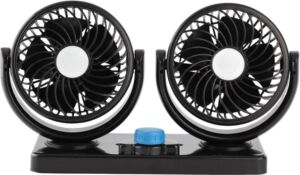 12V Oto Fan Çakmaklık Girişli Ayarlanabilir Başlıklı Araç Vantilatörü