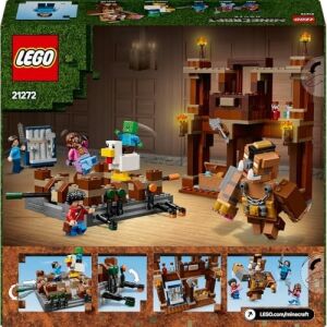 Orman Malikanesi Dövüş Ringi 21272-10 Yaş Üzeri Kız ve Erkek Çocuklar Için Tavuk Jokey ve Duruşu Ayarlanabilir Büyük Domuz Minifigürleri Içeren Yaratıcı Oyuncak Yapım Seti (491 Parça)