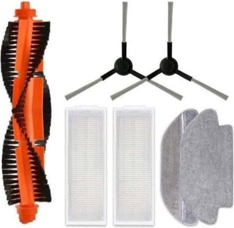 , 7 Parça  Pro ile Uyumlu Siyah Yan Fırçalı Ultra Set, Xiaomi  P STYTJ02YM Viomi V2 Viomi V2 Pro Viomi V3 Viomi Se ile Uyumlu Siyah Yan Fırçalı Ultra Set