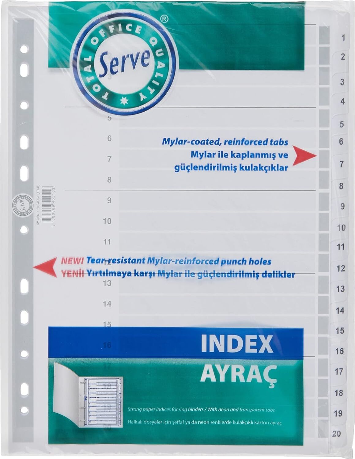 Karton Ayrac 1-20 Rakam A4