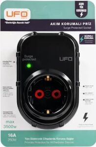 Yeni Tekli Akım Korumalı Topraklı Priz, Sürekli Koruma, 16A 250V, Max 3500W Aşırı Yük Koruması (Siyah)