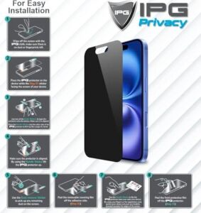 IPAD Için Ipg Privacy Gizlilik (Anti-Spy) Ekran Koruyucu, Mat, Parmak Izi Bırakmaz, Yandan Görünmeyi Engeller (Ipad Air (M2) 11'')