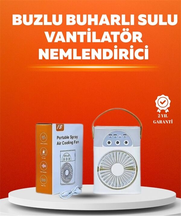 Mini USB Klima Fan | 3 Kademeli Spreyli Hava Soğutucu, Taşınabilir