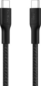 Eco Örgülü Usb-C - Usb-C Kablosu, 1 M, 240 W, Yumuşak, Esnek Hızlı Şarj Kablosu, 16, Galaxy S25, 9, Macbook, iPad Pro ve Daha Fazlası Için Tip-C Şarj Kablosu - Siyah (Usb 2.0)
