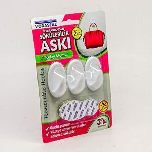 Vodaseal 53.01.054 3'lü Beyaz Iz Bırakmayan Askı, Beyaz