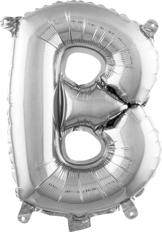 B Harfi 16 Inç Gümüş Renk Folyo Balon 36 cm (Gümüş)