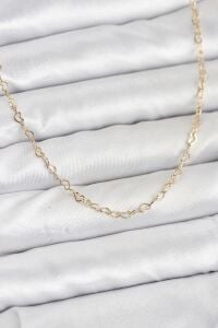 cm 14K Gold Renk Kalp Zincirli Kadın Kolye