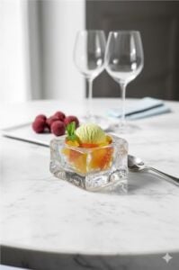 Nude 24323 Ice  Kare Dondurmalık Servis Tabağı – , 9 Cm, El Imalatı