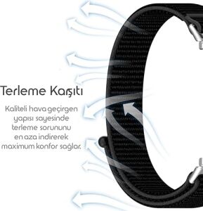 Band 10-9-8 ile Uyumlu Hasırlı Kumaş Kordon Terleme Yapmayan Cildi Tahriş Etmeyen Nefes Alabilir Yapılı Kademeli Cırt Cırt Tasarımlı Deformasyona Dayanıklı Rahat Kayış
