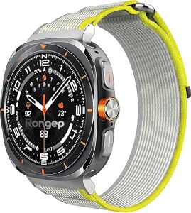 Galaxy Watch Ultra 47MM ile Uyumlu Hook Loop Kumaş Kordon Terletmeyen Cildi Tahriş Etmeyen Nefes Alabilen Yapılı Cırt Cırt Tasarımlı Deformasyona Dayanıklı Rahat Kayış