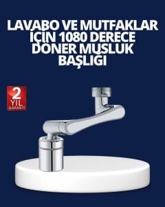 Esnek 1080° Musluk Başlığı 3 Eklemli Hareketli Su Modlu Lavabo Aparatı