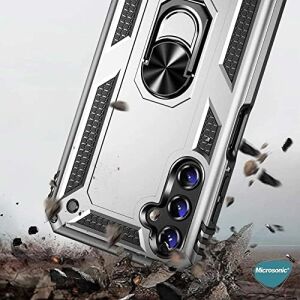 Galaxy A55 Için Kılıf Military Ring Holder Lacivert [galaxy A55 ile Uyumlu Kılıf - Lacivert]