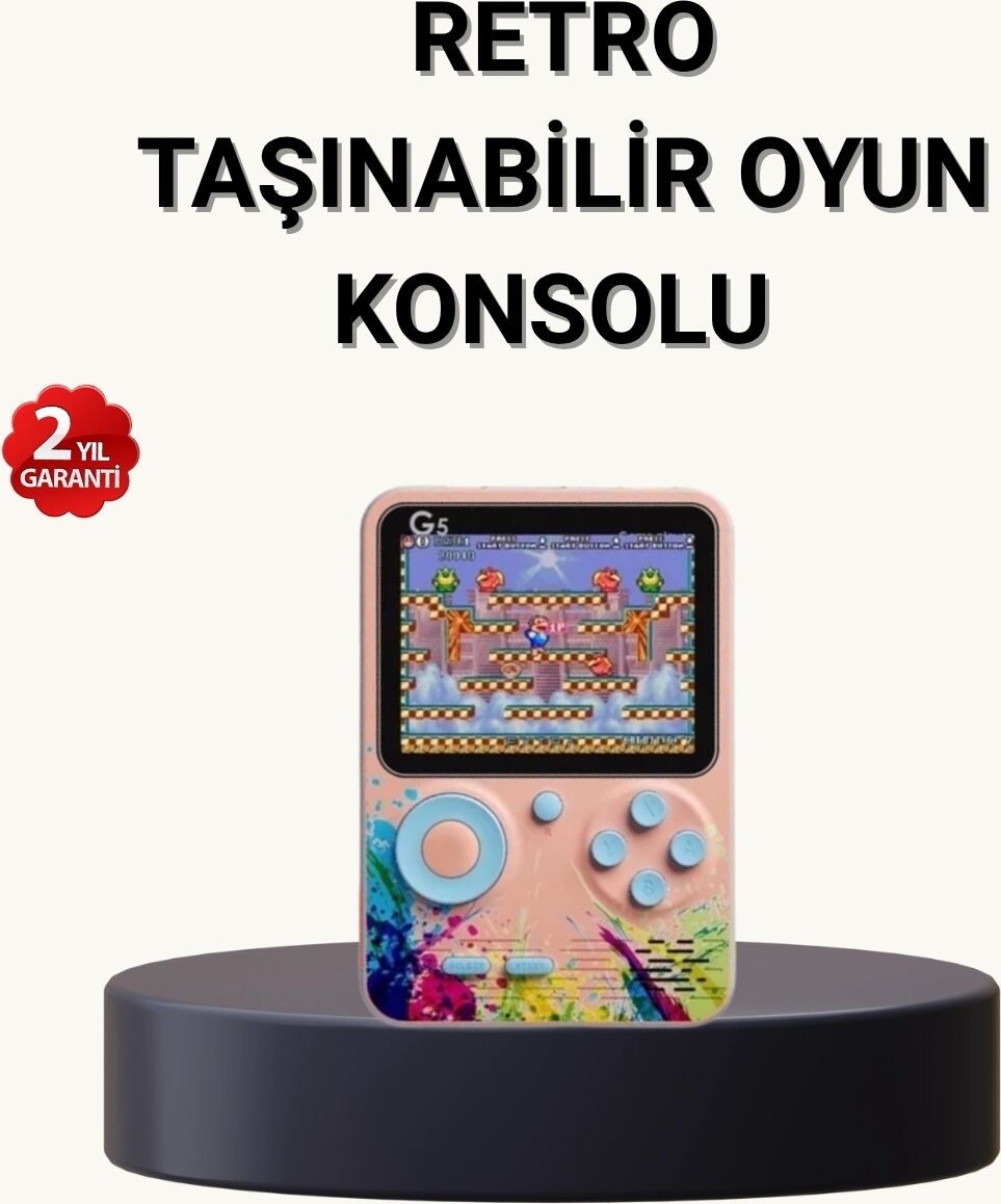 500 Klasik Oyunlu Retro Oyun Konsolu Taşınabilir ve Tv Bağlantılı