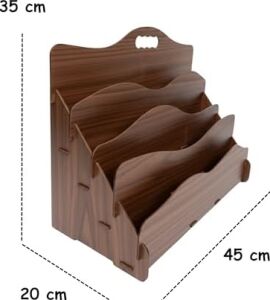 Carry Montessori 4 Raflı Dalgalı Ahşap Mini Kitaplık -Çocuk Odası Kitaplık - Çocuk Kitaplığı - Bebek & Çocuk Odası Için Mini Kitaplık- Çocukların Kolay Erişebileceği Kitaplık -(Ceviz)