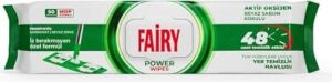 Power Wipes Mop Uyumlu Yer Temizlik Havlusu 50 Yaprak | Beyaz Sabun | Beyaz Sirke & Karbonat | 48 Saat Temizlik Etkili | Iz Bırakmayan Formül