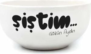 Şiştim... Gözün Aydın Krem Seramik Kase - Hediye Seramik Kase