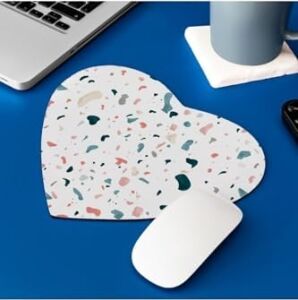 Suluboya Efektli Şık Tasarım Kalp Mouse Pad 22 cm x 19 cm